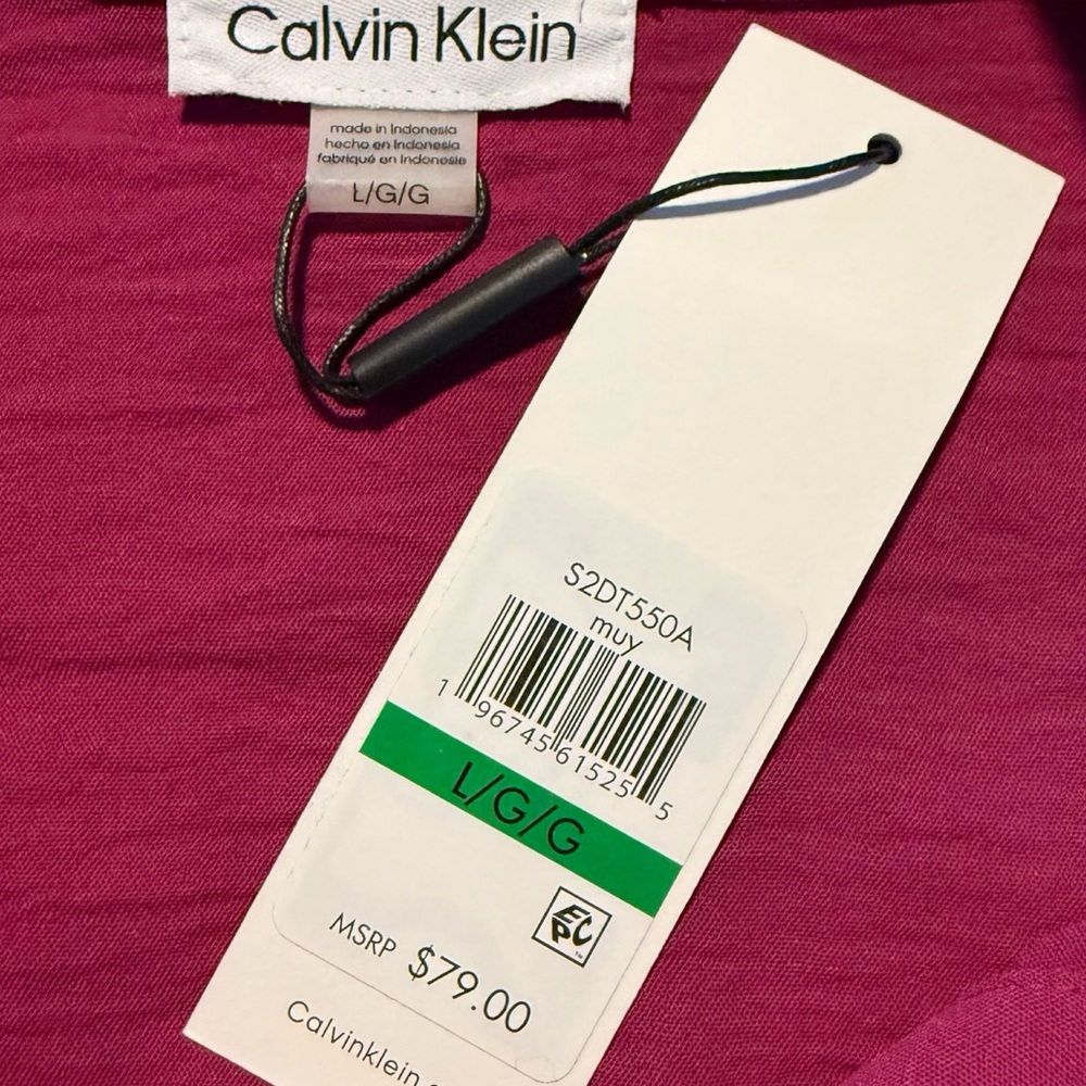 Calvin Klein Twist Front Blouse Long Sleeve Pink Size L NWT Office - Picture 4 of 8